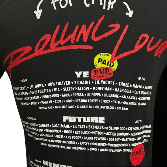 Rolling Loud 2022 Miami Concert Ye Future Kendrick Lamar Black T-Shirt Sz Small - Picture 9 of 13